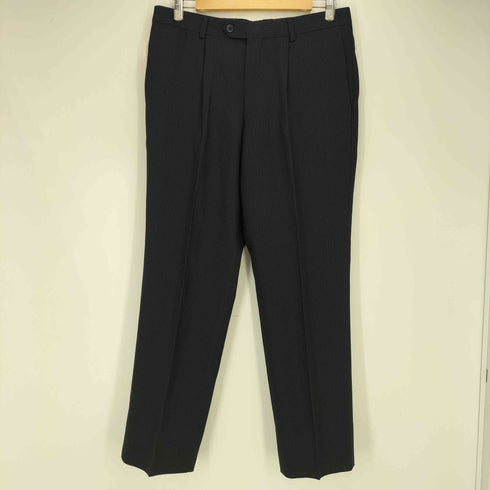 シーケーカルバンクライン ck Calvin Klein ウールポリ ストライプ 3Bテーラードジャケット ワンタック ストライプ センタープレススラックス セットアップ メンズ J:34 P:29