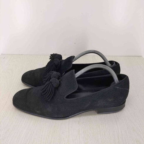 ジミーチュウ JIMMY CHOO FOXLEY ブラックベロア タッセルローファー メンズ EUR:42