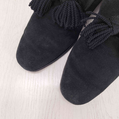 ジミーチュウ JIMMY CHOO FOXLEY ブラックベロア タッセルローファー メンズ EUR:42
