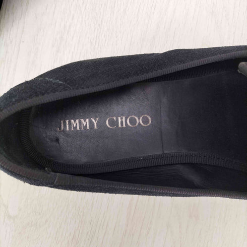 ジミーチュウ JIMMY CHOO FOXLEY ブラックベロア タッセルローファー メンズ EUR:42