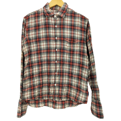 グッドイナフ GOODENOUGH 00s プリーツ チェック 長袖 シャツ メンズ JPN:M