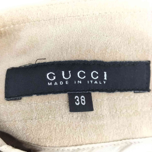 グッチ GUCCI バックレースアップ リボン ベロア タイトスカート レディース EUR:38