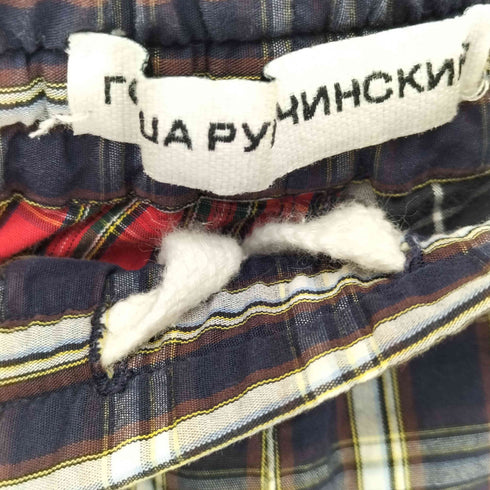 ゴーシャラブチンスキー Gosha Rubchinskiy チェック柄 マルチカラー イージーパンツ メンズ S