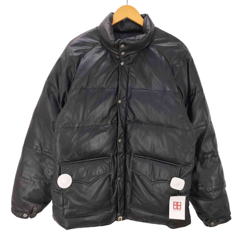 アベイシングエイプ A BATHING APE 00S COW LEATHER CLASSIC DOWN JACKET カウ レザー クラシック ダウン ジャケット メンズ JPN:XL