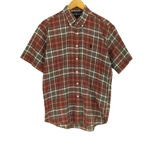 ラルフローレン RALPH LAUREN 90S チェック柄 レギュラーカラー 半袖シャツ メンズ S