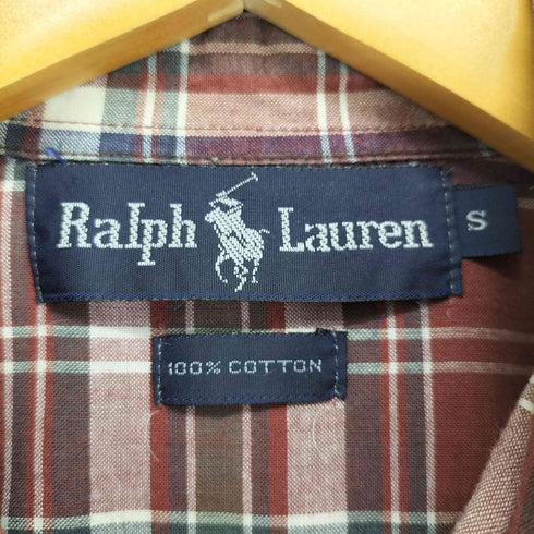 ラルフローレン RALPH LAUREN 90S チェック柄 レギュラーカラー 半袖シャツ メンズ S