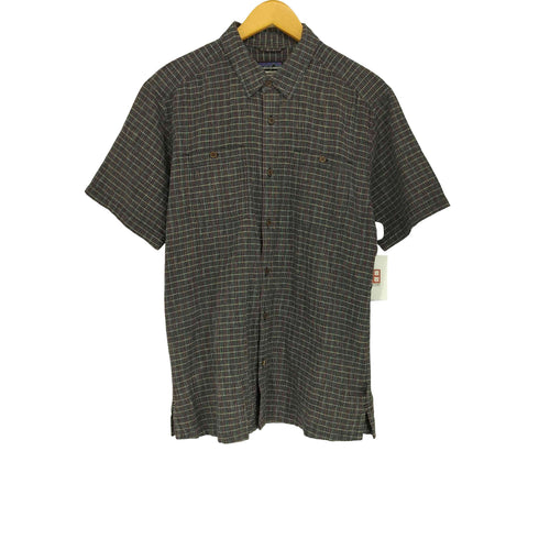 パタゴニア patagonia チェック柄 ヘンプ レギュラーカラー 半袖 シャツ メンズ M