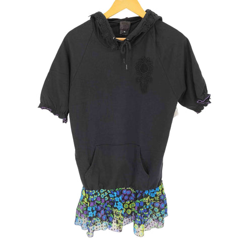 アナスイ ANNA SUI USA製 レース 花柄 フリル フード付 ワンピース レディース JPN:M