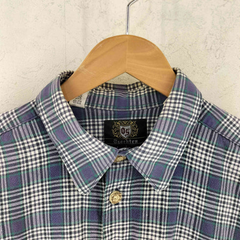 OS Trachten ジッパーポケット コットン チェックシャツ メンズ XL