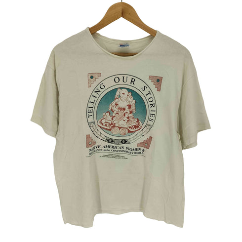ヘインズ Hanes 90-00S USA製 Storyteller Doll プリント クルーネック Tシャツ メンズ import:L