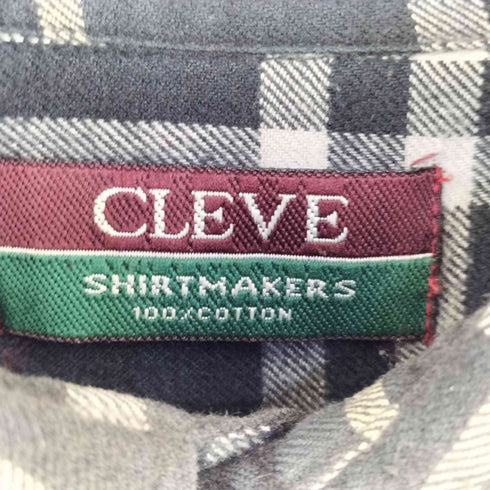 クリーブ CLEVE コットン チェック プルオーバー ボタンダウンシャツ メンズ M