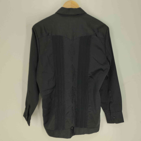 Guayaberas Yucatecas SATIN SEDA ポリエステル ロカビリー オープンカラー L/S キューバ シャツ メンズ import:M