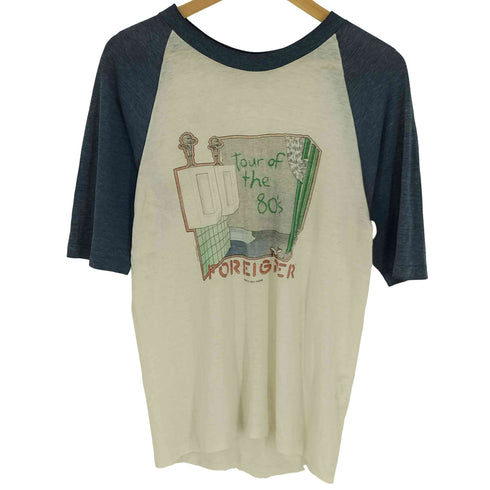 ALFRED S DEVITA シングルステッチ プリント ラグランスリーブ 五分袖 Tシャツ メンズ