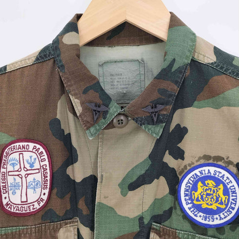 ユーエスアーミー U.S. ARMY 70-80S SELMA APPAREL 社製 リップストップ ワッペン ウッドランドカモ BDU ミリタリー ジャケット メンズ S-R