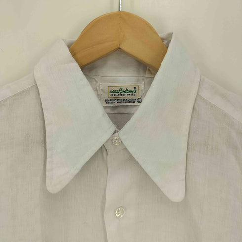 70-80S MATT ANDREWS デカ襟 ジャガード レギュラーカラー L/S シャツ メンズ import:L