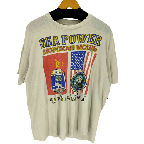 シグナル SIGNAL 80S USA製 ノーフォーク海軍基地 エンブレム プリント S/S クルーネック Tシャツ メンズ import:XL