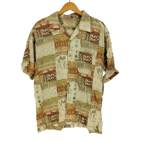 NEYRIES 三角タグ 総柄 S/S オープンカラー 開襟 シャツ メンズ FREE