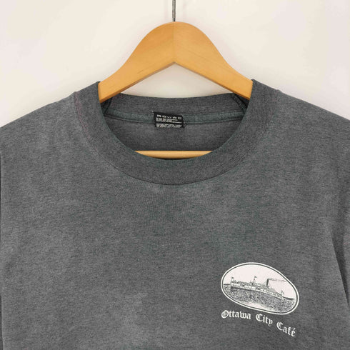 フルーツオブザルーム FRUIT OF THE LOOM 90S USA製 戦艦 ワンポイント プリント S/S クルーネック Tシャツ メンズ import:M