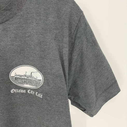 フルーツオブザルーム FRUIT OF THE LOOM 90S USA製 戦艦 ワンポイント プリント S/S クルーネック Tシャツ メンズ import:M