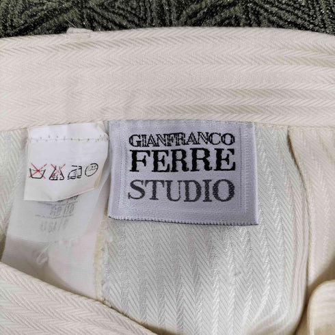 ジャンフランコフェレストゥーディオ GIANFRANCO FERRE STUDIO ヘリンボーン調 サイドジップ スラックス レディース FR:38-40