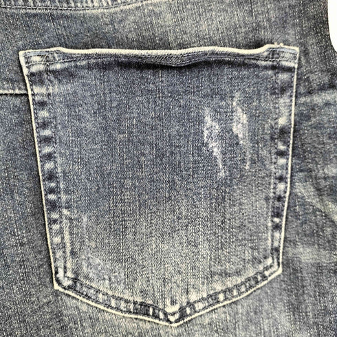 bleu noir スタッズデザイン ダメージ加工 ジップフライ デニムパンツ メンズ UK:34-35