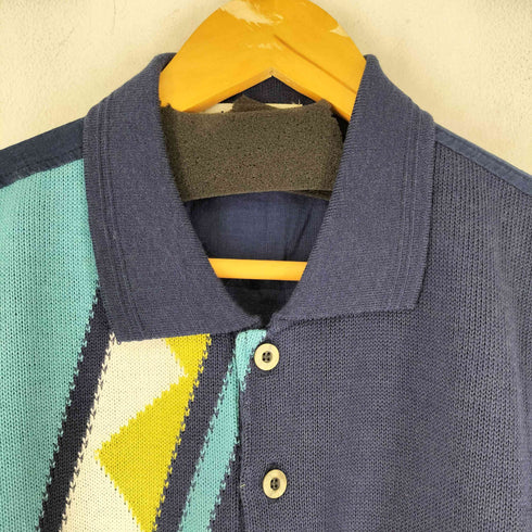 LUNEL フロント 刺繍 ニットポロ メンズ JPN:M