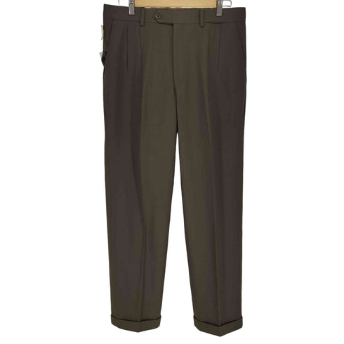 BATTISTONI 片爪 YKK 2タックウールスラックス メンズ 52