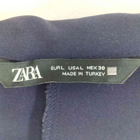 ザラ ZARA サイドギャザー ハーフジップ シャツワンピース レディース import:L