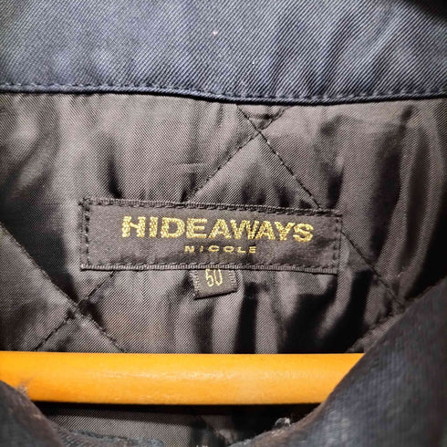 ハイダウェイニコル HIDEAWAYS NICOLE ライナー付スタンドカラー比翼ビジネスコート メンズ 50