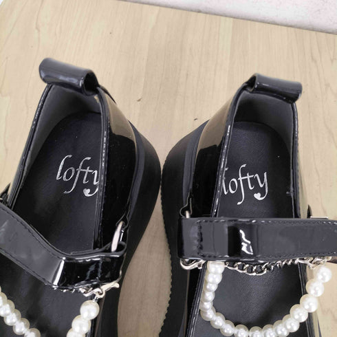 lofty ビジュー エナメル ストラップフラットパンプス レディース 23.5