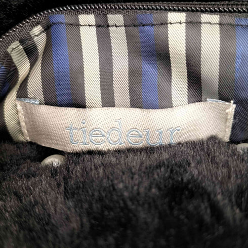 tiedeur パール フェイクファートートバッグ レディース