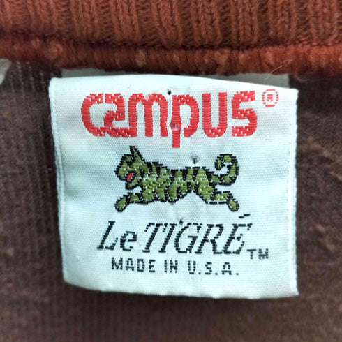 キャンパス CAMPUS Le TIGRE 80S OLD USA製 ロゴ 刺繍 パイル地 トラック ジャケット ジャージ メンズ import:L