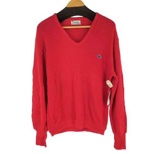 アイゾッドラコステ IZOD LACOSTE 70-80S ロゴワッペン Vネック セーター メンズ import:L