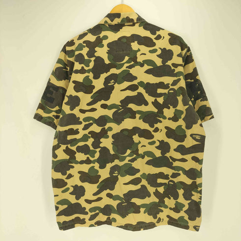 アベイシングエイプ A BATHING APE 90~00s ソルジャータグ A.S.N.K.A 1ST CAMO BAPE STA 刺繍 フラップポケット S/S ミリタリーシャツ メンズ JPN:L