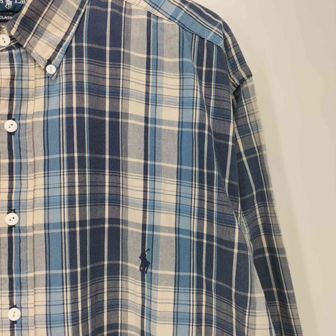 ポロラルフローレン POLO RALPH LAUREN 90s CLASSIC FIT ポニー刺繍 猫目ボタン ボタンダウン マドラスチェック L/S シャツ メンズ 2XLT TALL