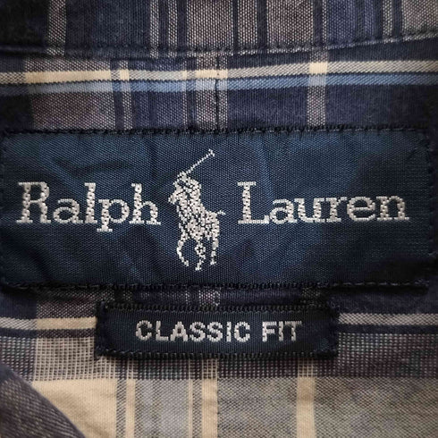 ポロラルフローレン POLO RALPH LAUREN 90s CLASSIC FIT ポニー刺繍 猫目ボタン ボタンダウン マドラスチェック L/S シャツ メンズ 2XLT TALL