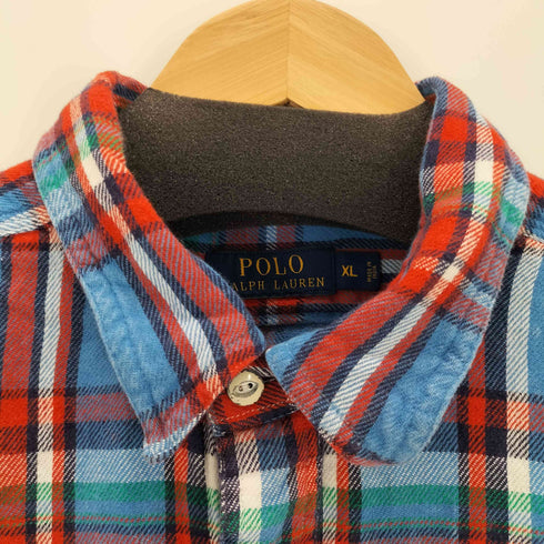 ポロラルフローレン POLO RALPH LAUREN L/Sフランネルチェックシャツ ガチャポケ メンズ import:XL