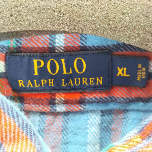 ポロラルフローレン POLO RALPH LAUREN L/Sフランネルチェックシャツ ガチャポケ メンズ import:XL