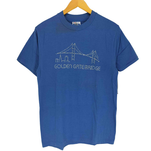 ヘインズ Hanes 90S USA製 GOLDEN GATE BRIDGE ラメ 袖裾シングル S/S Tシャツ メンズ M 38-40