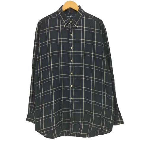 ラルフローレン RALPH LAUREN BLAIRE ポニー刺繍 ボタンダウン タータンチェック L/S シャツ メンズ import:L