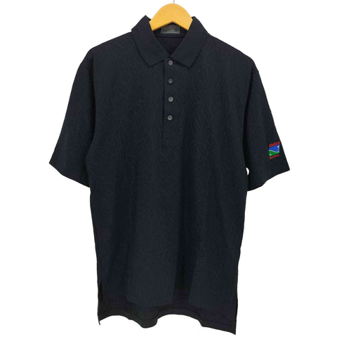 デサントゴルフ descente GOLF 日本製 ワッペンロゴ 総柄 ゴルフ ポロシャツ メンズ import:L