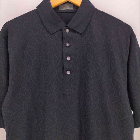 デサントゴルフ descente GOLF 日本製 ワッペンロゴ 総柄 ゴルフ ポロシャツ メンズ import:L