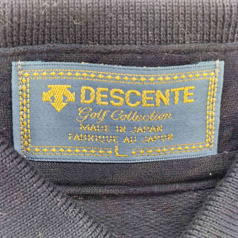 デサントゴルフ descente GOLF 日本製 ワッペンロゴ 総柄 ゴルフ ポロシャツ メンズ import:L