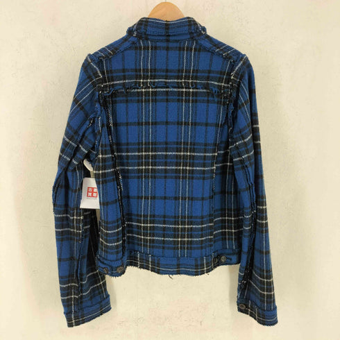 ジュンヤワタナベコムデギャルソンマン JUNYA WATANABE COMME des GARCONS MAN AD2003 AW ウール チェック フリンジ ジャケット メンズ L