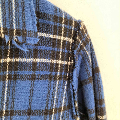 ジュンヤワタナベコムデギャルソンマン JUNYA WATANABE COMME des GARCONS MAN AD2003 AW ウール チェック フリンジ ジャケット メンズ L