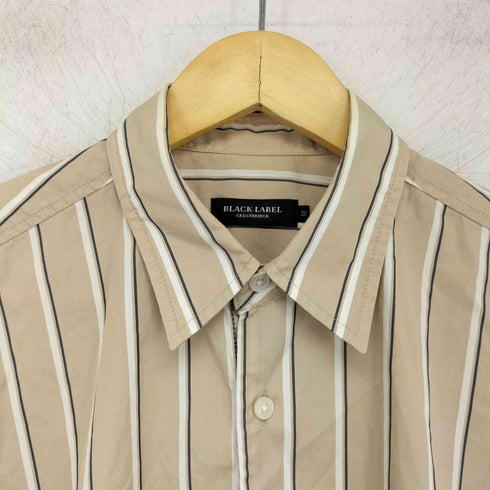 ブラックレーベルクレストブリッジ BLACK LABEL CRESTBRIDGE ロゴ刺しゅう ストライプ オープンカラーシャツ メンズ JPN:M