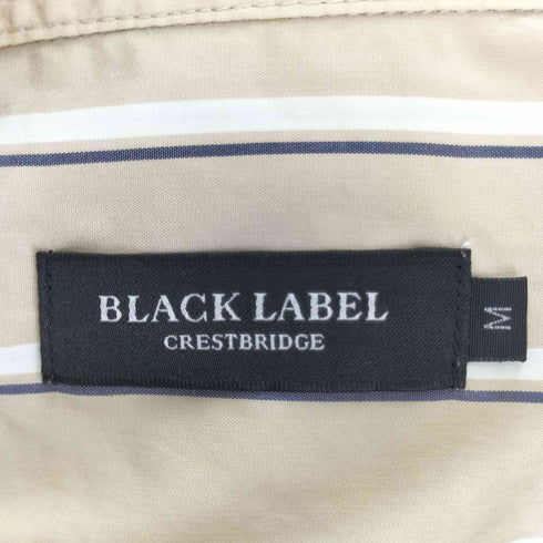 ブラックレーベルクレストブリッジ BLACK LABEL CRESTBRIDGE ロゴ刺しゅう ストライプ オープンカラーシャツ メンズ JPN:M