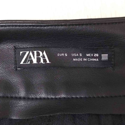 ザラ ZARA フェイクレザー プリーツスカート レディース S