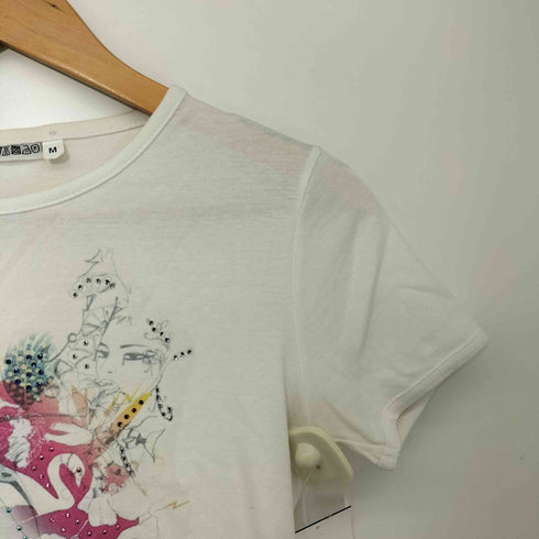 ラインストーン加工 フロントデザイン Tシャツ レディース JPN:M