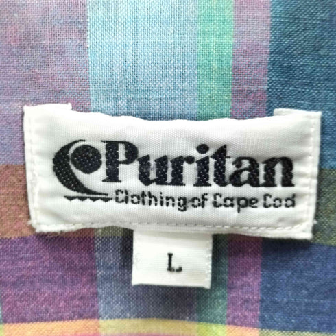 ピューリタン PURITAN 90-00S OLD S/S フランネル チェック ボタンダウン シャツ メンズ import:L